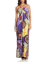 Aftershock Vestido Largo (Púrpura / Amarillo)