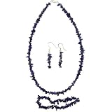 Blue Streak Stone Dangle Earrings