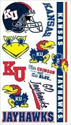 Kansas Jayhawks Temporary Tattoos - SET OF 6 - Sports Merchandise