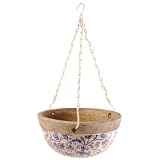 Buy Esschert Design USA AC03 Ceramic Hanging Basket, Blue White by Esschert Design USA