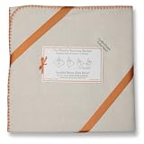 SwaddleDesigns Organic Ultimate Receiving Blanket - Natural with Orange Trim