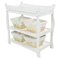 White Finish Sleigh Style Changing Table