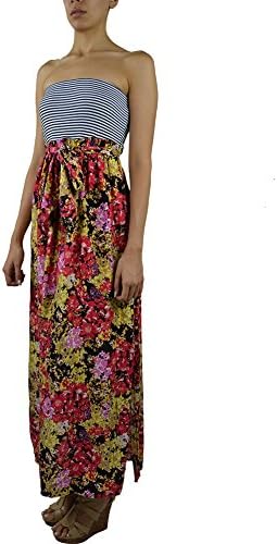 LnLClothing Womens Regular To Plus Size Strapless Woven Long Maxi Dress