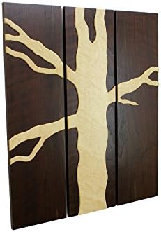 3 Panel Floating Tree | Solid Peruvian Walnut &amp; Birdseye Maple
