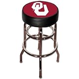 Sports Fan Products 30-Inch College Double Ring Vinyl and Chrome Swivel Bar Stool - SFP024-38
