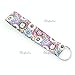 Floral Print Wristlet Fabric Lanyard Key Chain for Key fob, ID Badge Holder. Key, Purse, USB (Purple)