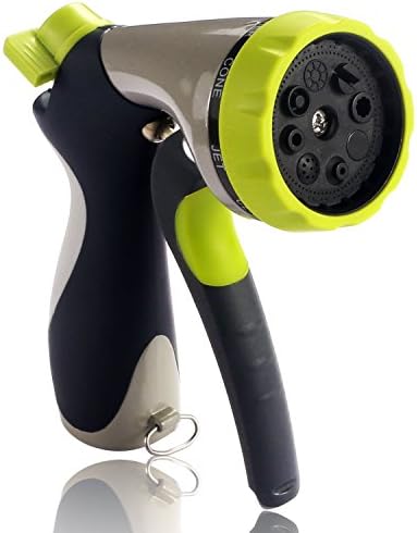 Dr Hose - Heavy Duty 8 Pattern Garden Hose Nozzle- Hand Spray Nozzle with connector- For Car Wash, Watering Plants &amp; all other Outdoor uses