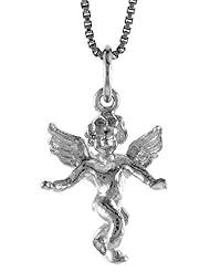 Sterling Silver Cherub Pendant, 5/8 inch Tall