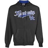 Kentucky Wildcats Charcoal Felt Script Full Zip Hoody Sweatshirt