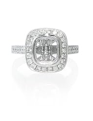 Diamond Antique Style Platinum Engagement Ring Setting by