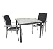 Garten & Balkonm&ouml;bel Set Garnitur Stapelstuhl Anthr. - 3tlg