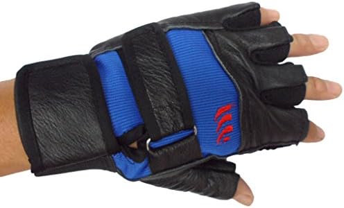 MolGym Leather Weight lifting Training Gloves Gym Crossfit (WOD), Fitness & Workout Fingerless Gloves with Strap Grip