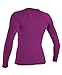 O'Neill UV Sun Protection Womens Basic Skins Long Sleeve Crew Sun Shirt Rash Guard, Fox Pink, X-Large