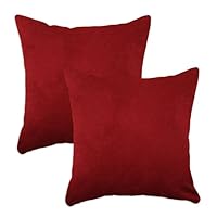 Chooty Passion Suede Cinnabar Simply Soft 17 by 17-Inch KE Synthetic Down Like Fiber Pillow, Set of 2