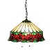 25 Red Rose Hanging Light Lamp Tiffany Style Bronze Finish