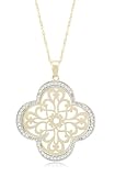 10k White or Yellow Gold Clover Diamond Pendant (1/4 cttw, I-J Color, I2-I3 Clarity), 18