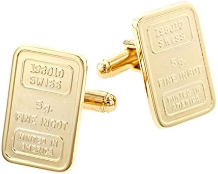 Faux Ingot Gold Tone JJ Weston Cufflinks JJ-CL-10684-SG