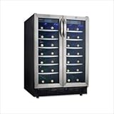 Silhouette 54 Bottle Wine Cooler in Black with Stainless Steel Door Trim