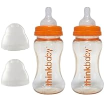 Thinkbaby Twin Pack Baby Bottles, Orange, 2 Pack, 9 Ounce
