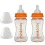 Thinkbaby Twin Pack Baby Bottles, Orange, 2 Pack, 9 Ounce