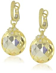 Judith Ripka "La Petite" Round Stone On Wire Canary Earrings