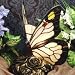 Quoizel Lighting, 9 in. Architectural Bronze Cream Butterfly Tiffany Accent Lamp-TF6598R