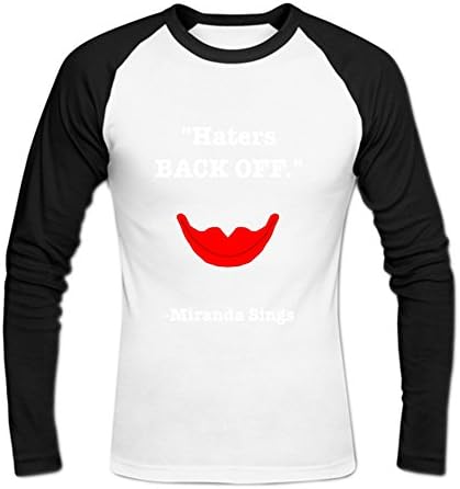 Chozy Haters Back Off Miranda Sings Cotton Long Sleeve Baseball T-Shirt For Men M White