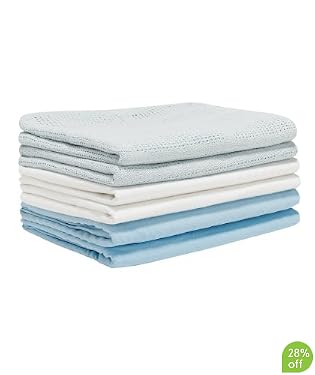 6-Piece Starter Set - Cotbed (3 White and 3 Blue)