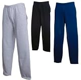 Fruit of the Loom Herren Fit Jogging Hose Open Leg ( ohne Bündchen am Beinabschluss ) in 3 Farben und in den Grössen S, M, L, XL und XXL