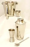 Complete 5 Piece Steel Cocktail Shaker Bar Accessory Set