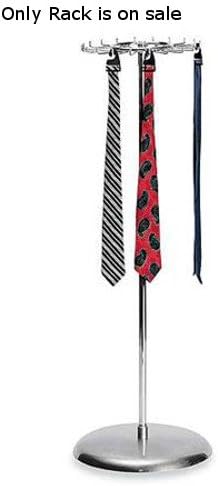 New Retail 52"H x 18" dia. base Rotating Belt, Tie, &amp; Scarf Rack - Chrome