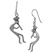 Sterling Silver Turquoise Kokopelli Dangle Earrings