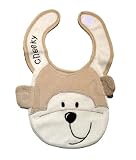 Baby Bib Monkey Embroidery Pattern with Velcro Strap, Baby Bib