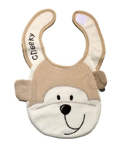 Baby Bib Monkey Embroidery Pattern with Velcro Strap, Baby Bib