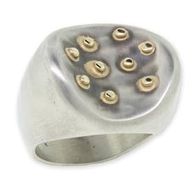 14K Golden Drops Sterling Silver Ring