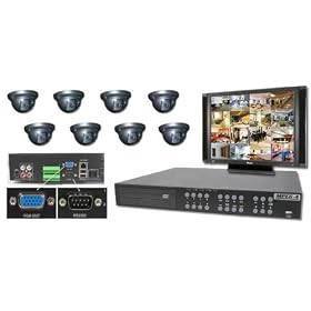 DVR-PKG5 - 2CG904CDR - 2CG904VGA - 4 Ch 120/120 FPS MPEG4 Triplex Digital Video Recorder w/ Real-time Display, Recording and VGA for PC Monitor w/ 500 G Hard Drive, & REMOTE CONTROL UNIT, (2) 2CG915D - 1/3 Sony 420 TV Lines Indoor 30 FT, 14 LED, 2 Axis, Multiple Angle IR Dome Camera, (2) 2CG915IR - 1/3 Sony CCD High Resolution NIGHT VISION IR Surveillance Camera w/ 4.0 mm Lens , (1) 500 FT Roll of Siamese Cable , (8) Twist on connectors, (1) Samsung or LG 19" LCD Display Monitor , & (1) 9 Port Power Box <li> Please see Amazon ASIN: B000KH7NZ8 for complete DVR specifications <li> Please see Amazon ASIN: B000IXP94G for complete 2CG915D specifications <li> Please see Amazon ASIN: B000GKP5T0 for complete 2CG915IR specificationsfor complete 2CG915IR specifications