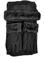 Cloche Fur Trim 3 Piece Fleece Hat, Scarf & Glove Women's Winter Set
