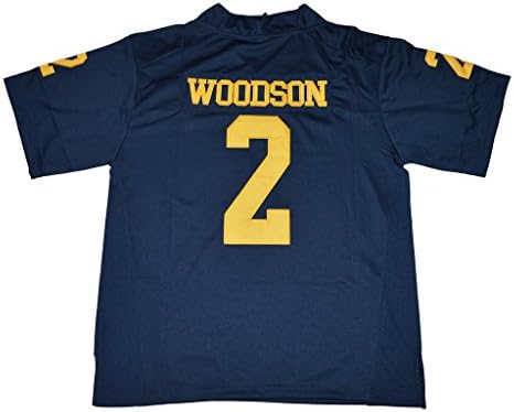 Mens Charles Woodson 2 College Football Limited Jersey Navy Blue XL