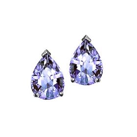 0.65 cttw Pear Shape Tanzanite Earrings in 14k White Gold LIFETIME WARRANTY by Finejewelers