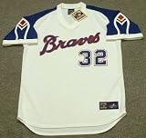 EARL WILLIAMS Atlanta Braves 1972 Majestic Cooperstown Throwback Home Baseball Jersey, MEDIUM