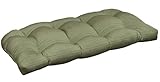 Outdoor Patio Furniture Wicker Loveseat Cushion - Textured Green Sunbrella Outdoor Patio Furniture Wicker Loveseat Cushion - Textured Green Sunbrella