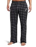 NBA Men's San Antonio Spurs One Color Logo Flannel Pant (Black Plaid, Medium)