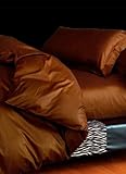 4-pc Beautiful Brown Silk Quilt Duvet Cover Bedding Set - King Size