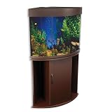 412LAetRF0L. SL160  Water World Compass Rose Collection Corner Aquarium and Stand, Black, 50 Gallon