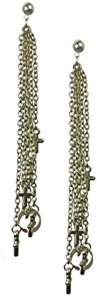 Trendy Goldtone Fashion Chain Dangle Cuff Earrings