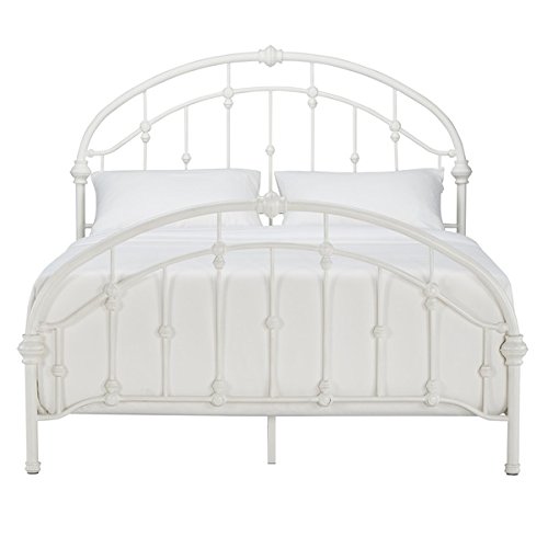 White Antique Vintage Metal Bed Frame in Rustic Wrought Cast Iron