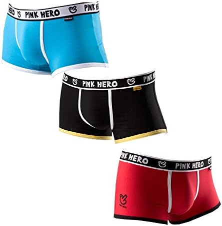 Phero Men's Underwear Ultimat Cotton Strech Boxer Brief 3 Pack