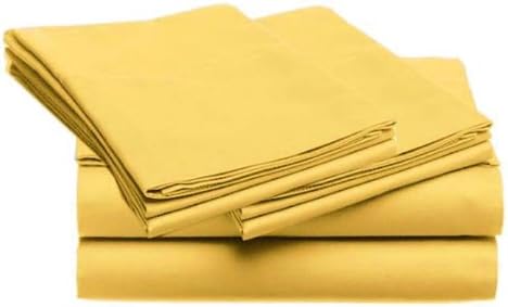 1800 Collection, Super Soft 6 PIECE Bed Sheet Set Egyptian Quality Deep Pocket Queen-Honey