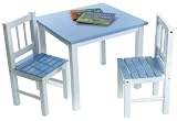 Lipper International 513BL Child s Table and 2-Chair Set, Blue and White