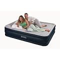 Intex 12-67738 Luftbett Deluxe Pillow grey-blue "Queen", inklusive eingebauter Luftpumpe, 157 x 203 x 48 cm (L x B x H), 230 V